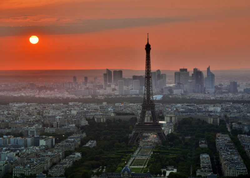 Eiffel Tower at the sunset