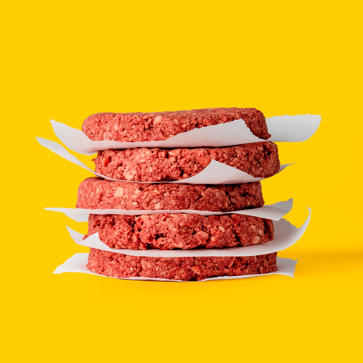 meat cakes, yellow background
