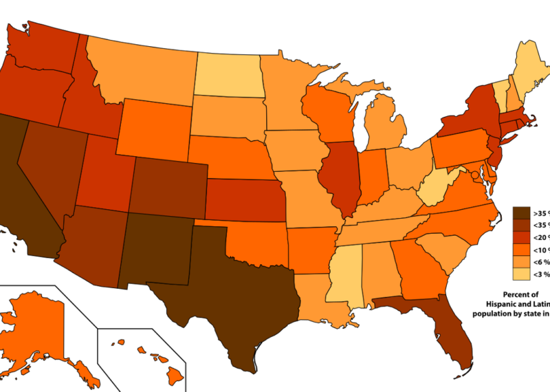 United States map in orange