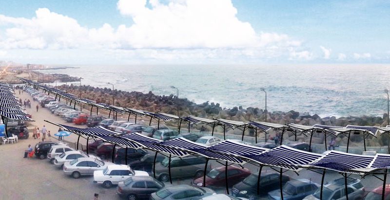 The Solar Fabric Carport in the shore