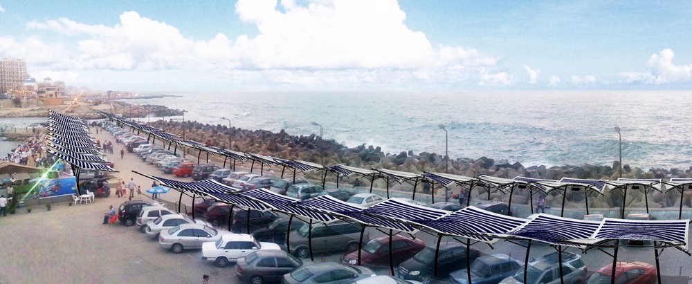 The Solar Fabric Carport in the shore