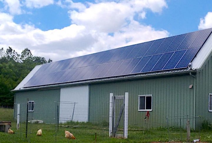 Indiana farm with solar panels