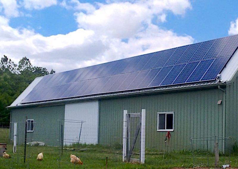 Indiana farm with solar panels