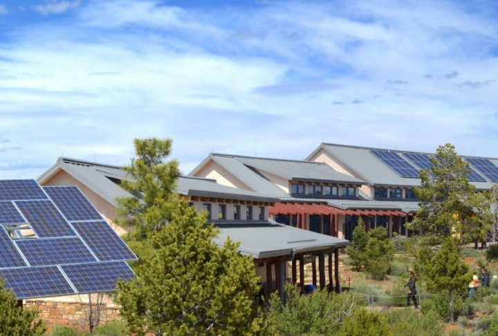 Solar panels power this visitor center at Grand Canyon National Park