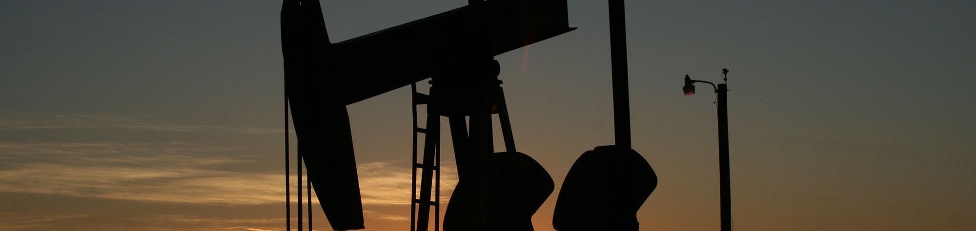 An oil rig at dusk