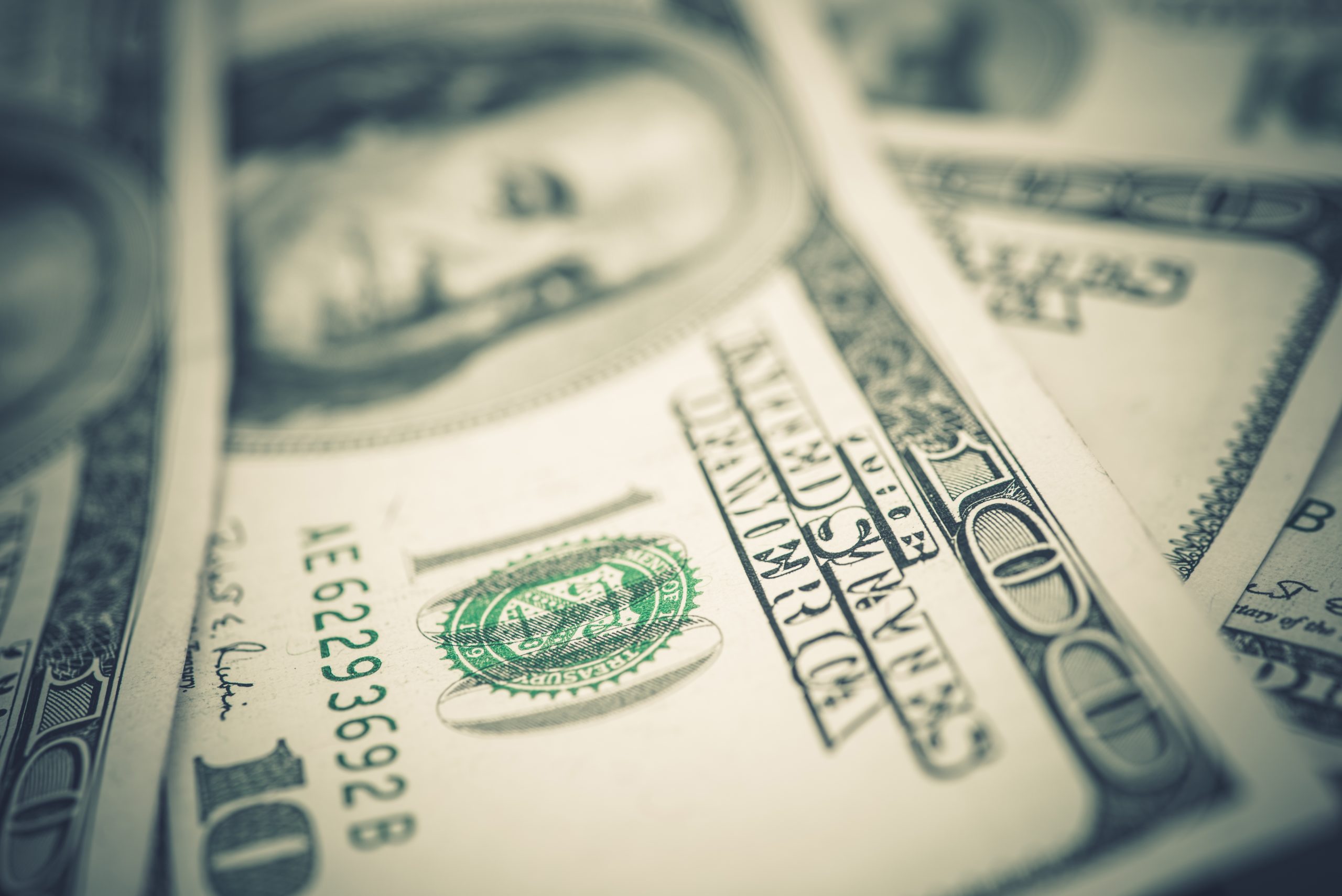 US Dollars Banknotes Closeup. American Economy Concept Photo.