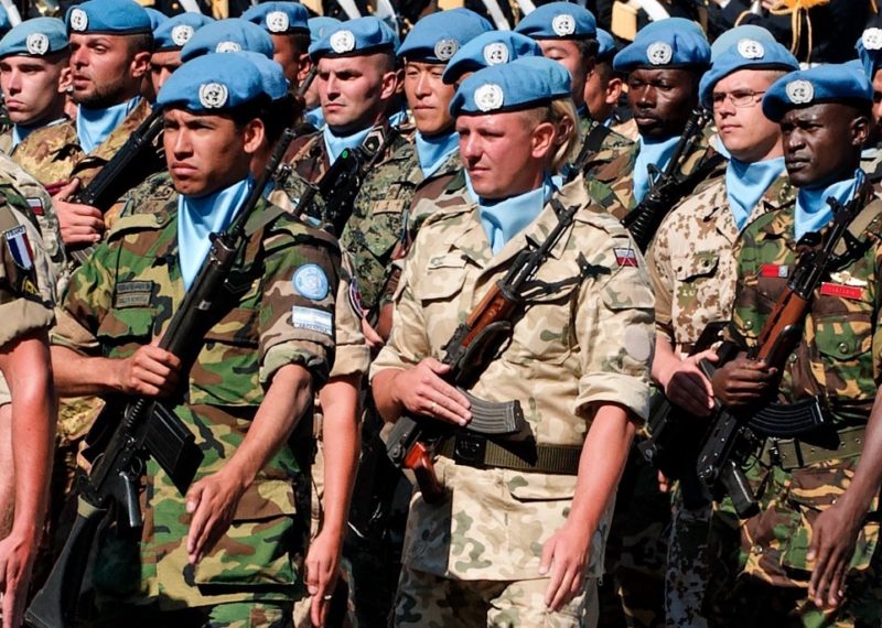 UN Peacekeeping troop in formation