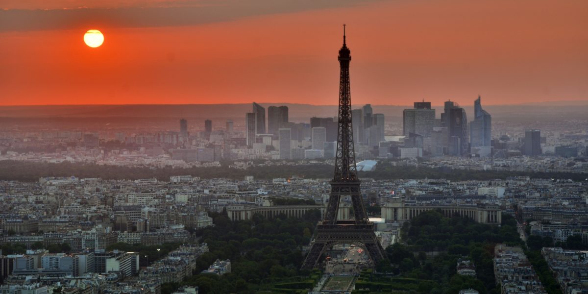 Eiffel Tower at the sunset