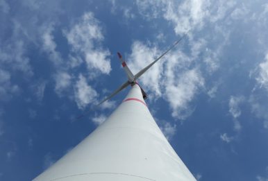 wind turbine wiew from the bottom