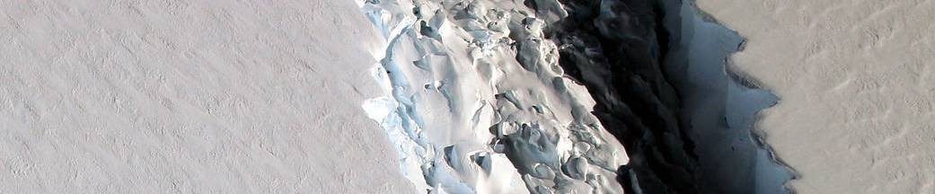 A rift in the Antarctic Peninsula’s Larsen C ice shelf.