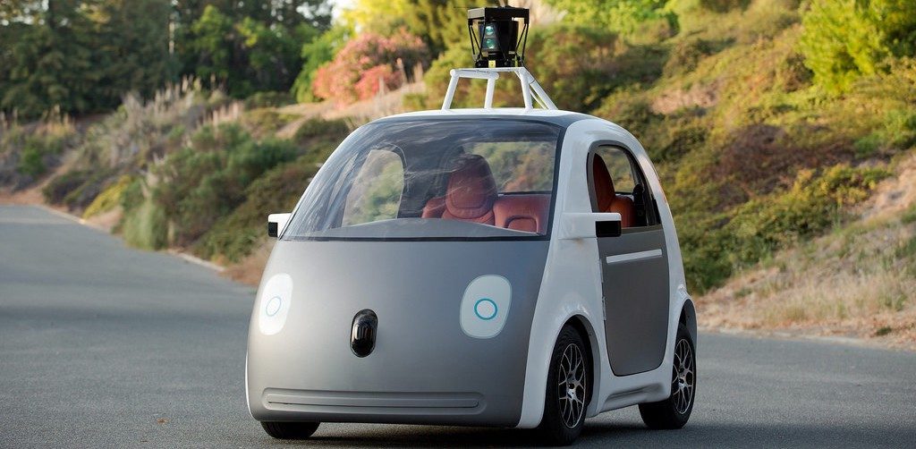 a gray google self-driving car