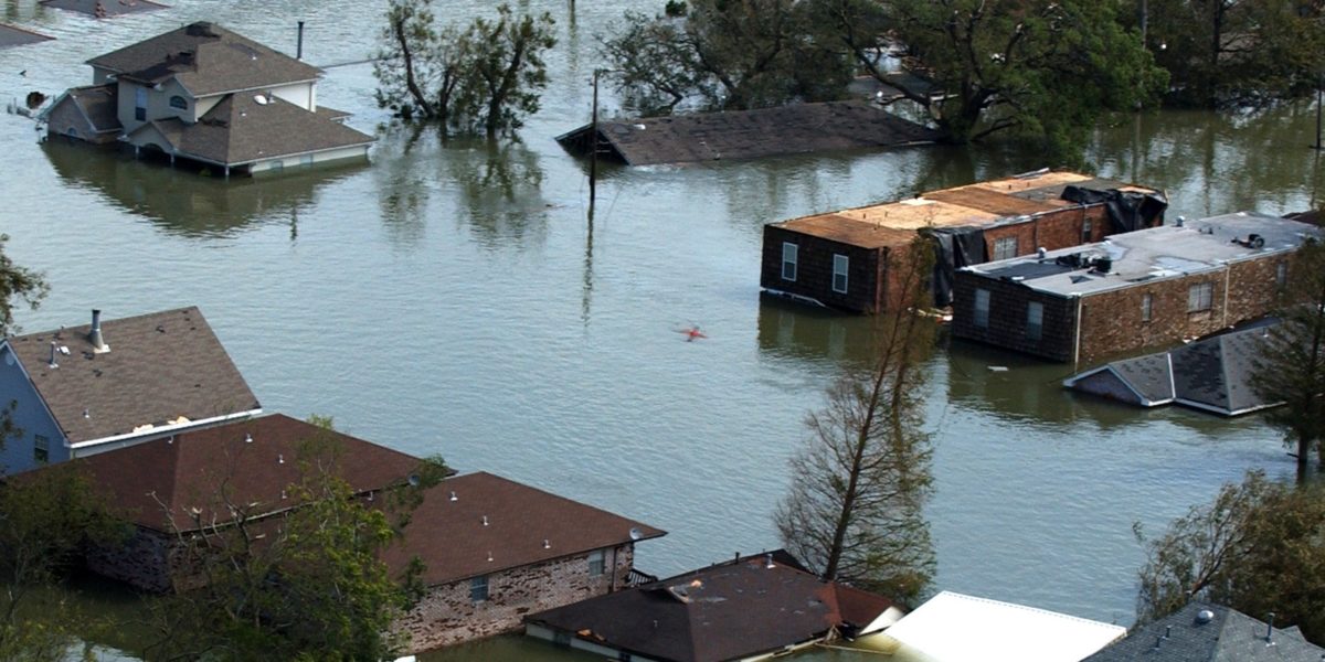 flooded houses in New Orleans after Hurricane Katrina