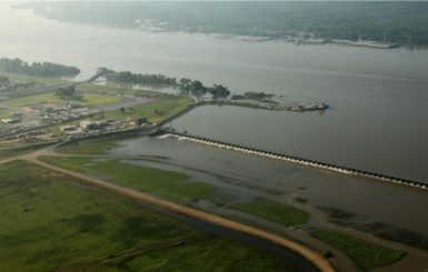 The Bonnet Carré Spillway in St. Charles Parish, Louisiana. When the Mississippi River begins to flood, engineers open the gate shown above, allowing water to flow to nearby Lake Pontchartrain. Source: U.S. Army Corps of Engineers