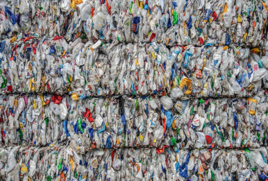 Plastic bales at Greenstar Recycling, which used to sell plastic to China before Beijing sharply curbed imports of plastic waste over environmental concerns. CREDIT: Teake Zuidema/Nexus Media News