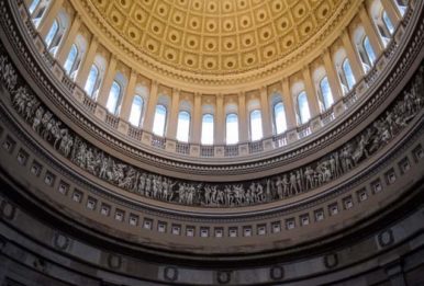 Capitol building dome view from inside