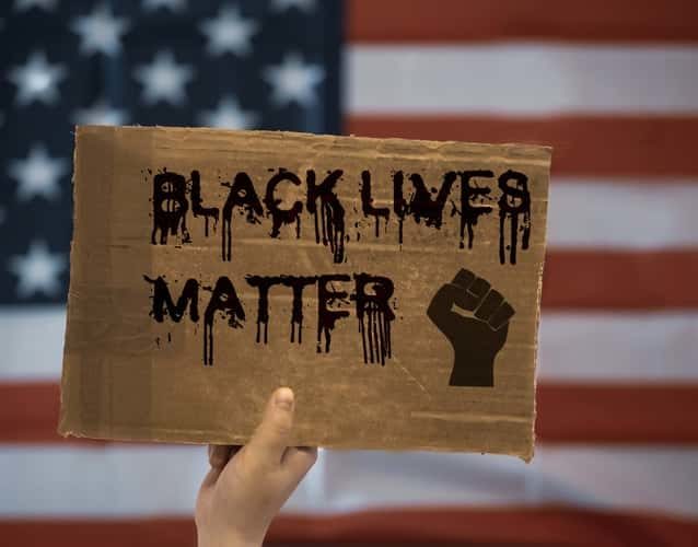 black lives matter cardboard sign