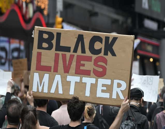big black lives matter cardboard sign