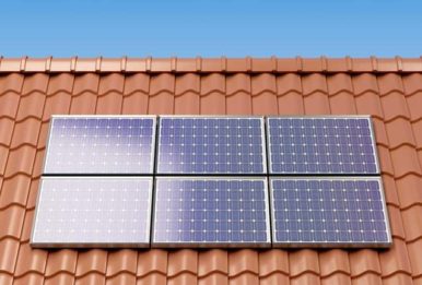 solar panels over a tile roof