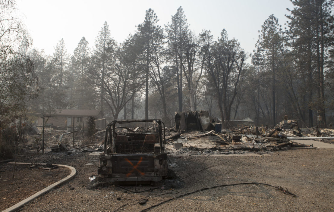 Wildfire damage in Paradise, California. Credit: U.S. Air National Guard photo by Senior Airman Crystal Housman via Flickr