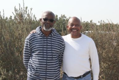Dennis Hutson (right) and brother-in-law Kayode Kadara. Credit: Jo Ann Baumgartner.