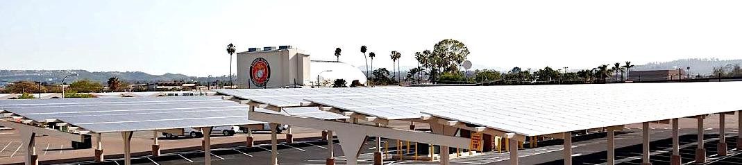 A solar installation at Marine Corps Air Station Miramar in San Diego, California. Source: NREL