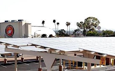 A solar installation at Marine Corps Air Station Miramar in San Diego, California. Source: NREL