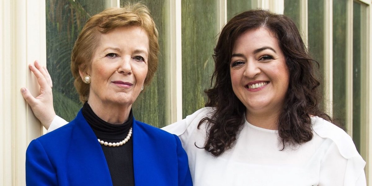 Mary Robinson (left) and Maeve Higgins (right). Source: Doc Society