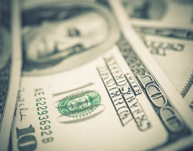 US Dollars Banknotes Closeup. American Economy Concept Photo.