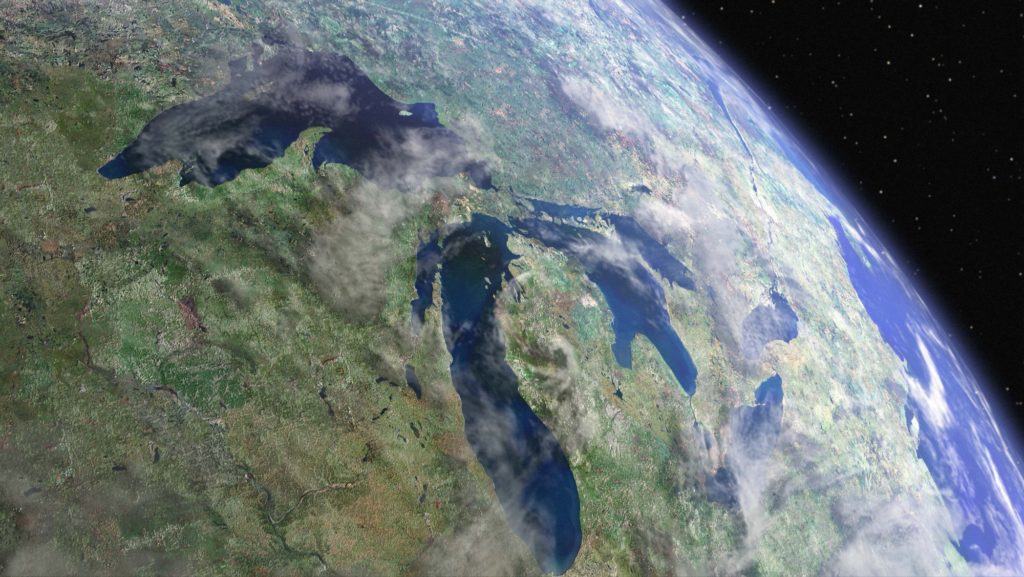 View of great lakes from space
