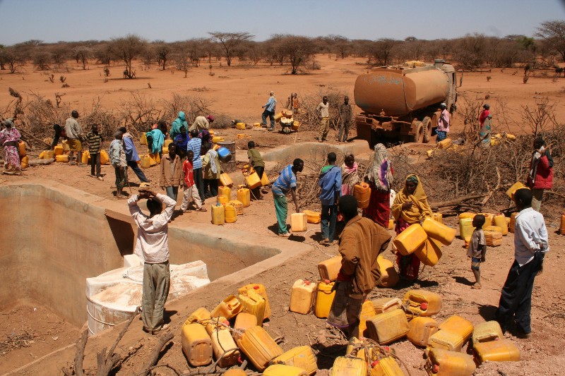Oxfam distributes water in parts of Ethiopia affected by drought.